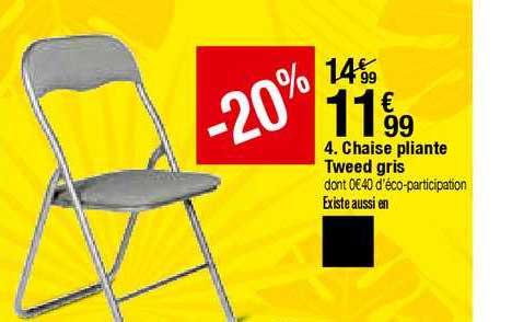 chaise pliante tweed gris