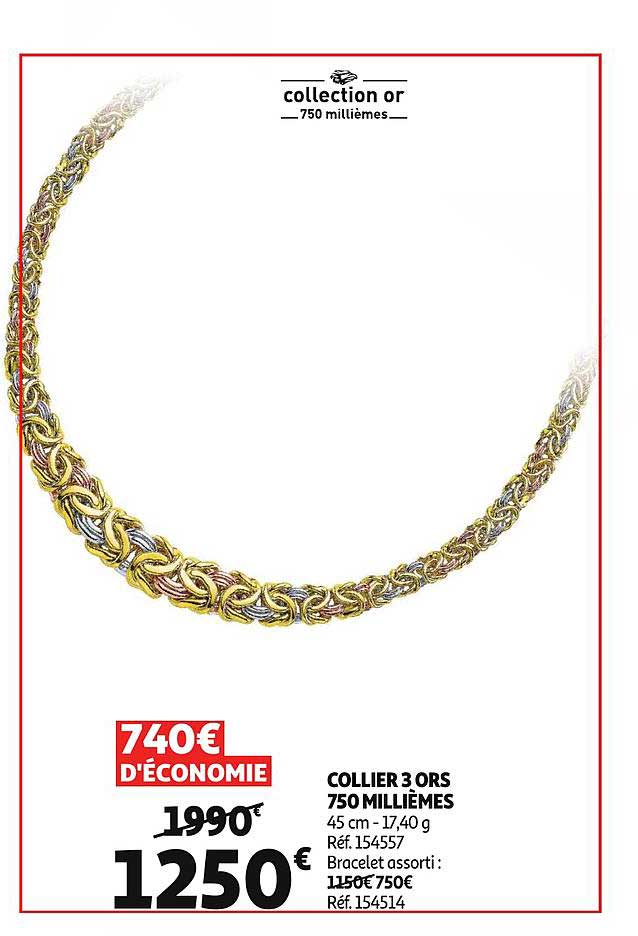 Collier 3 Ors 750 Millièmes