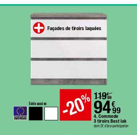 Commode 3 Tiroirs Best Lak
