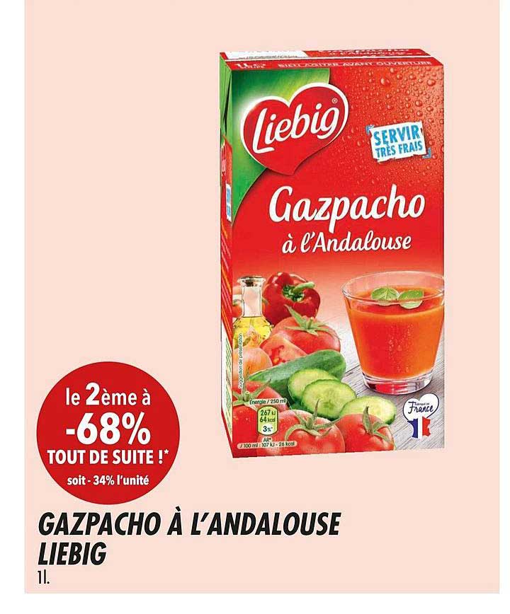 gazpacho à l'andalouse liebig le 2ème -68%