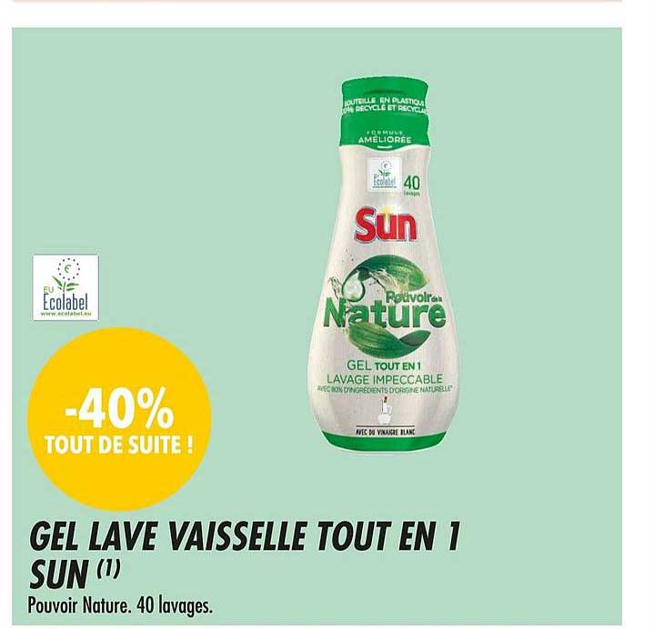 gel lave vaisselle sun tout en 1 nature