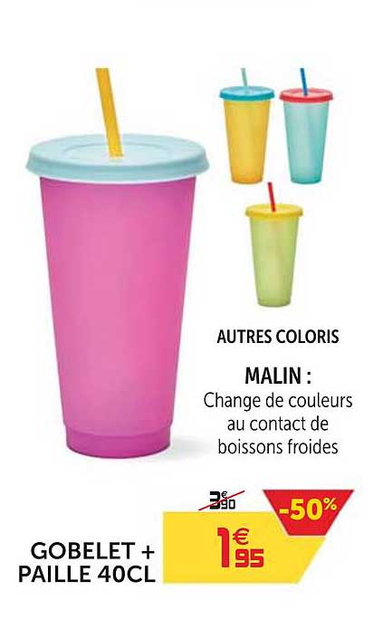 gobelet + paille 40cl