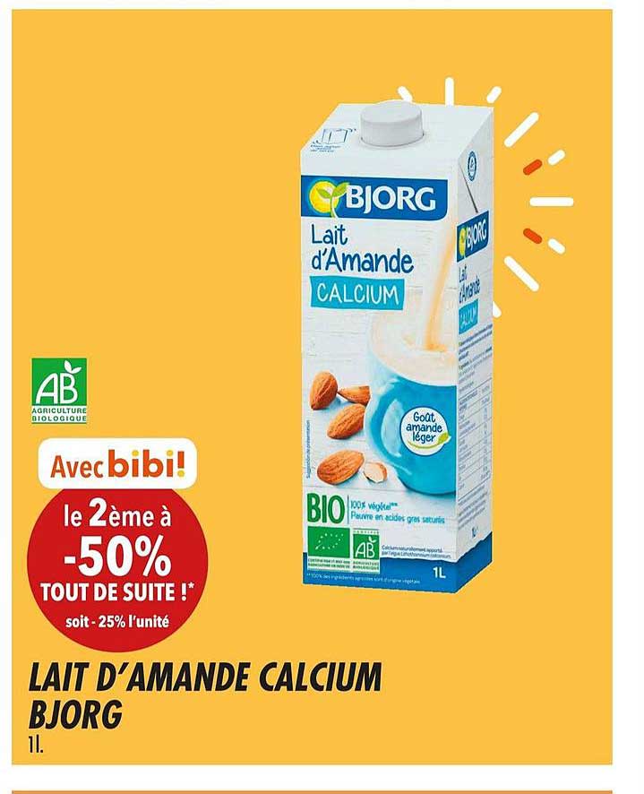 lait d'amande calcium bjorg le 2ème -50%