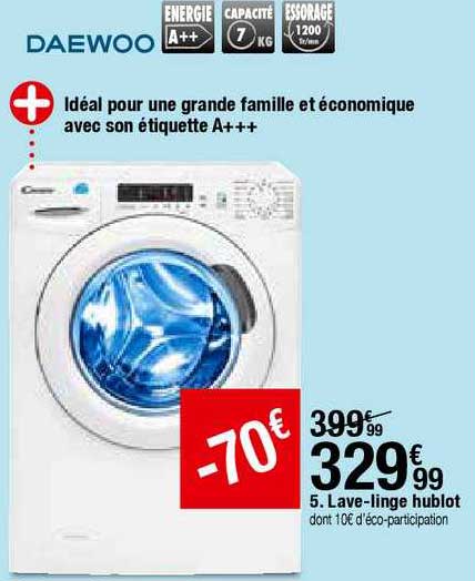 lave linge hublot daewoo