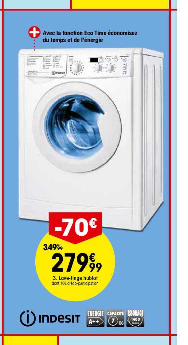 lave linge hublot indesit