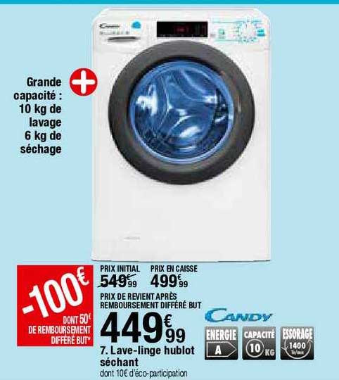 lave linge hublot séchant candy