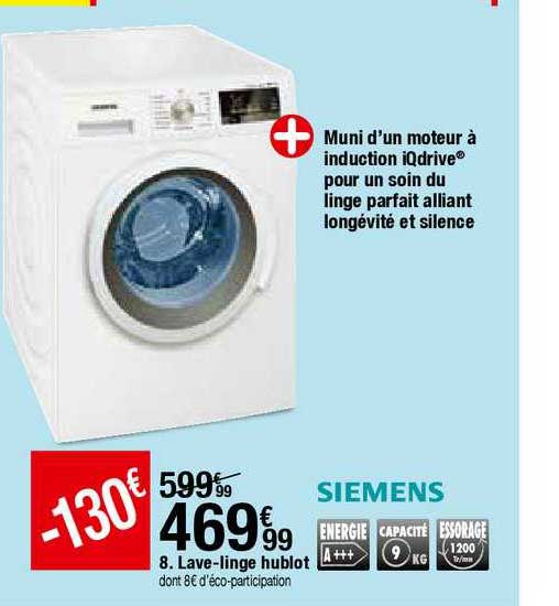 lave linge hublot siemens
