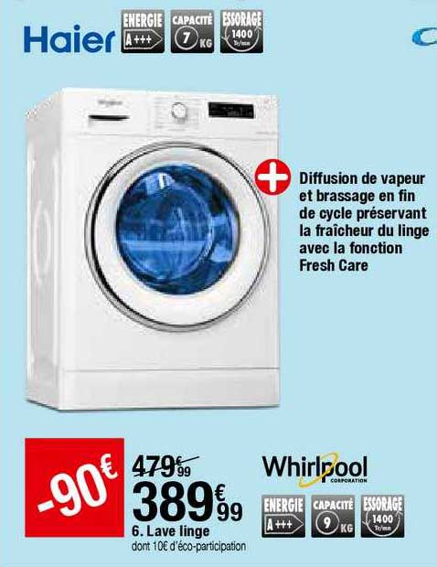 lave linge whrilpool haier