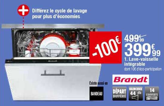 lave vaisselle intégrable brandt
