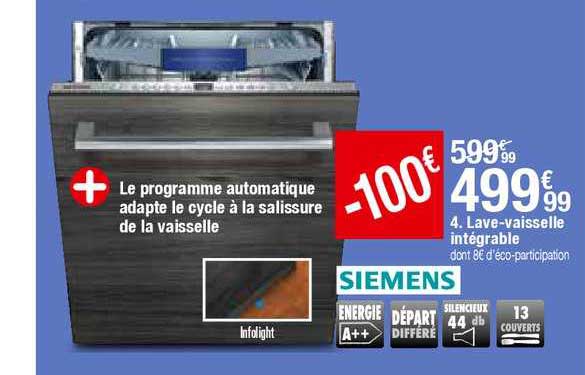 lave vaisselle intégrable siemens