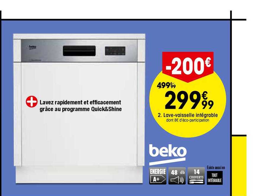 lave vaisselle intégrale beko