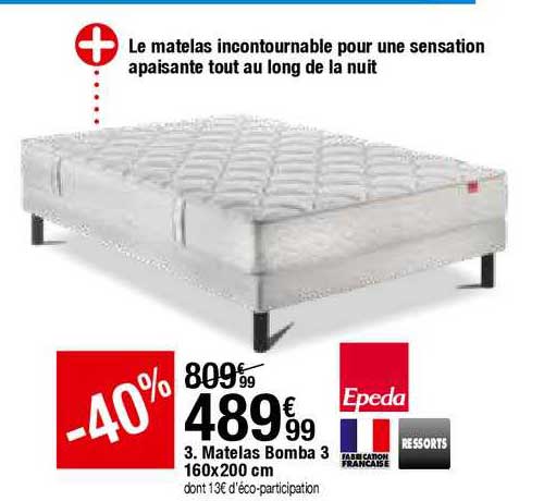 matelas bomba 3 160x200 cm epeda ressorts