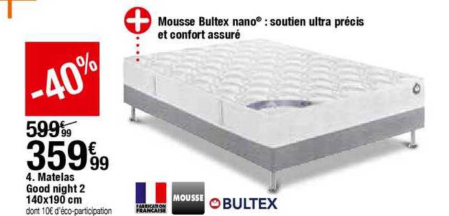 matelas good night 2 140x190 cm mousse bultex