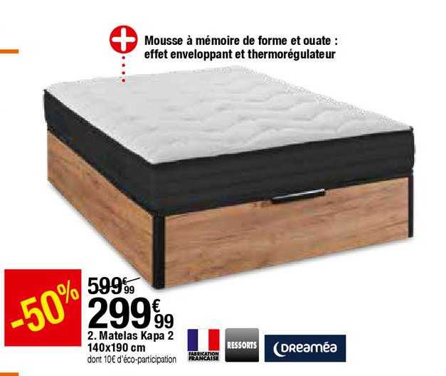 Matelas Kapa 2 140x190 Cm Ressorts Dreaméa