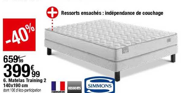 Matelas Training 2 140x190 Cm Ressorts Simmons