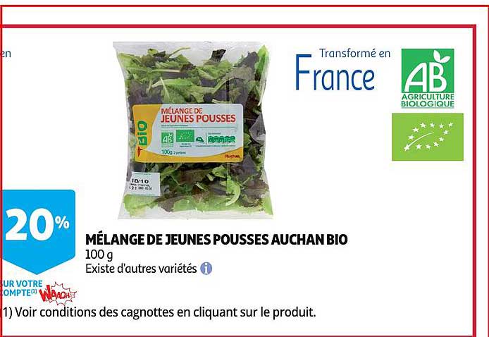 mélange de jeunes pousses auchan bio