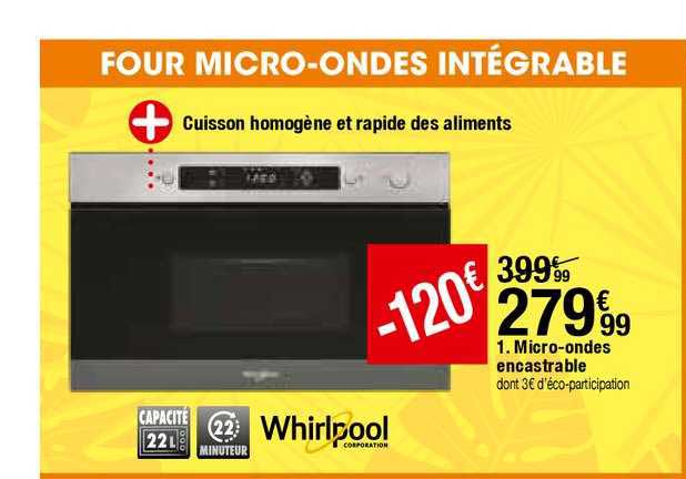 micro ondes encastrable whirlpool