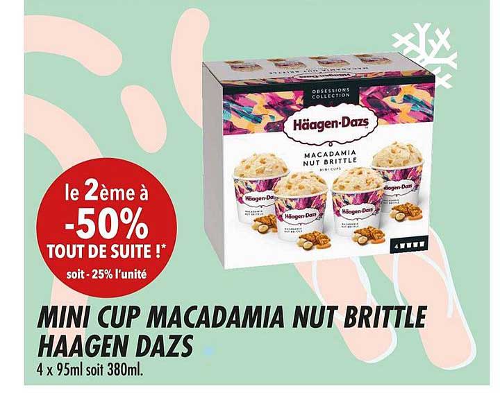 mini cup macadamia nut brittle haagen dazs le 2ème -50%