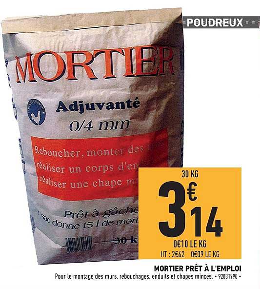 mortier prêt à l'emploi