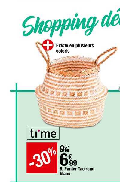 Panier Tao Rond Blanc Time