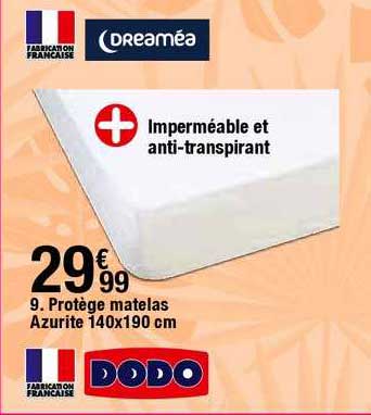 protège matelas azurite 140x190 cm dodo dreaméa