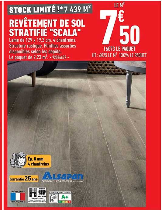 revêtement de sol stratifié scala alsapan