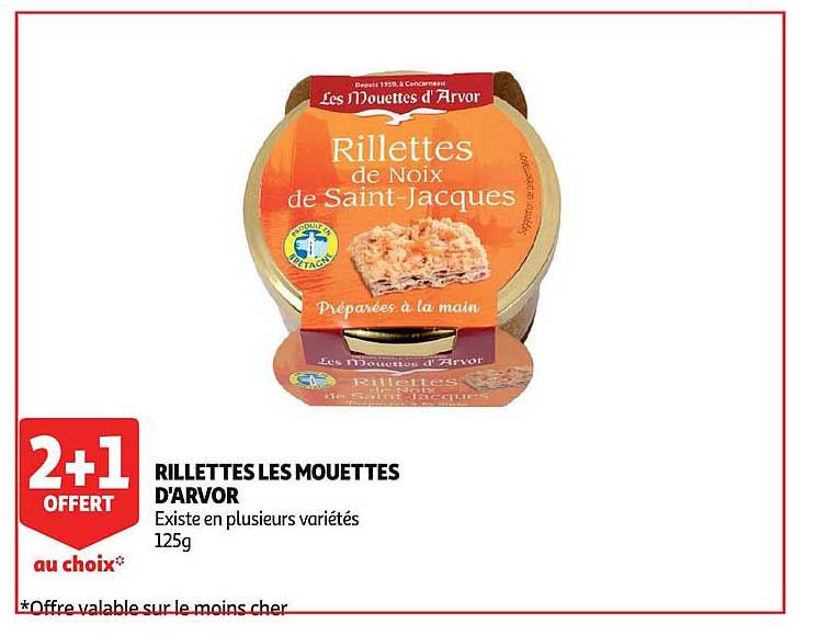 rillettes les mouettes d'arvor 2+1 offert au choix