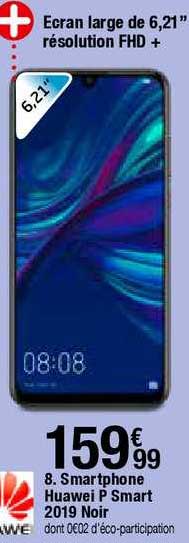 smartphone huawei p smart 2019 noir