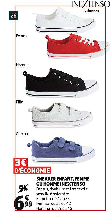 sneaker enfant femme ou homme inextenso