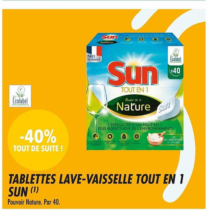 tablettes lave vaisselle sun tout en 1 nature