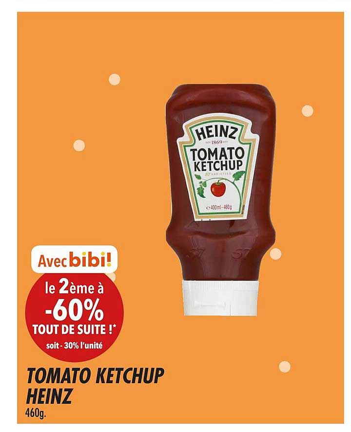 tomato ketchup heinz le 2ème -60%