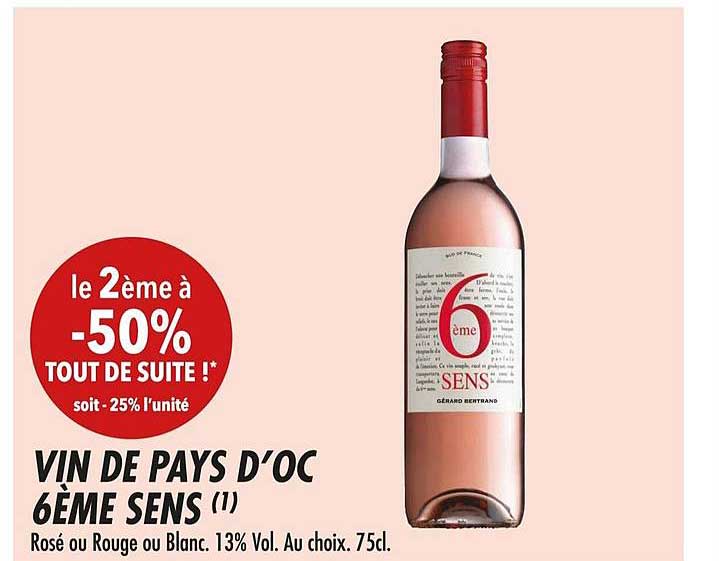 vind de pays d'oc 6ème sens le 2ème -50%
