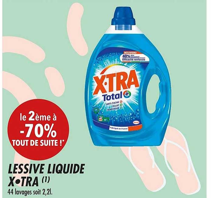 x tra lessive liquide le 2ème -70%