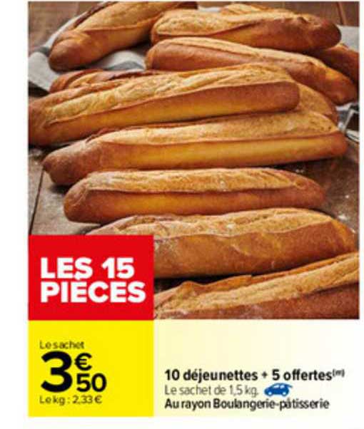 10 déjeunettes + 5 offertes