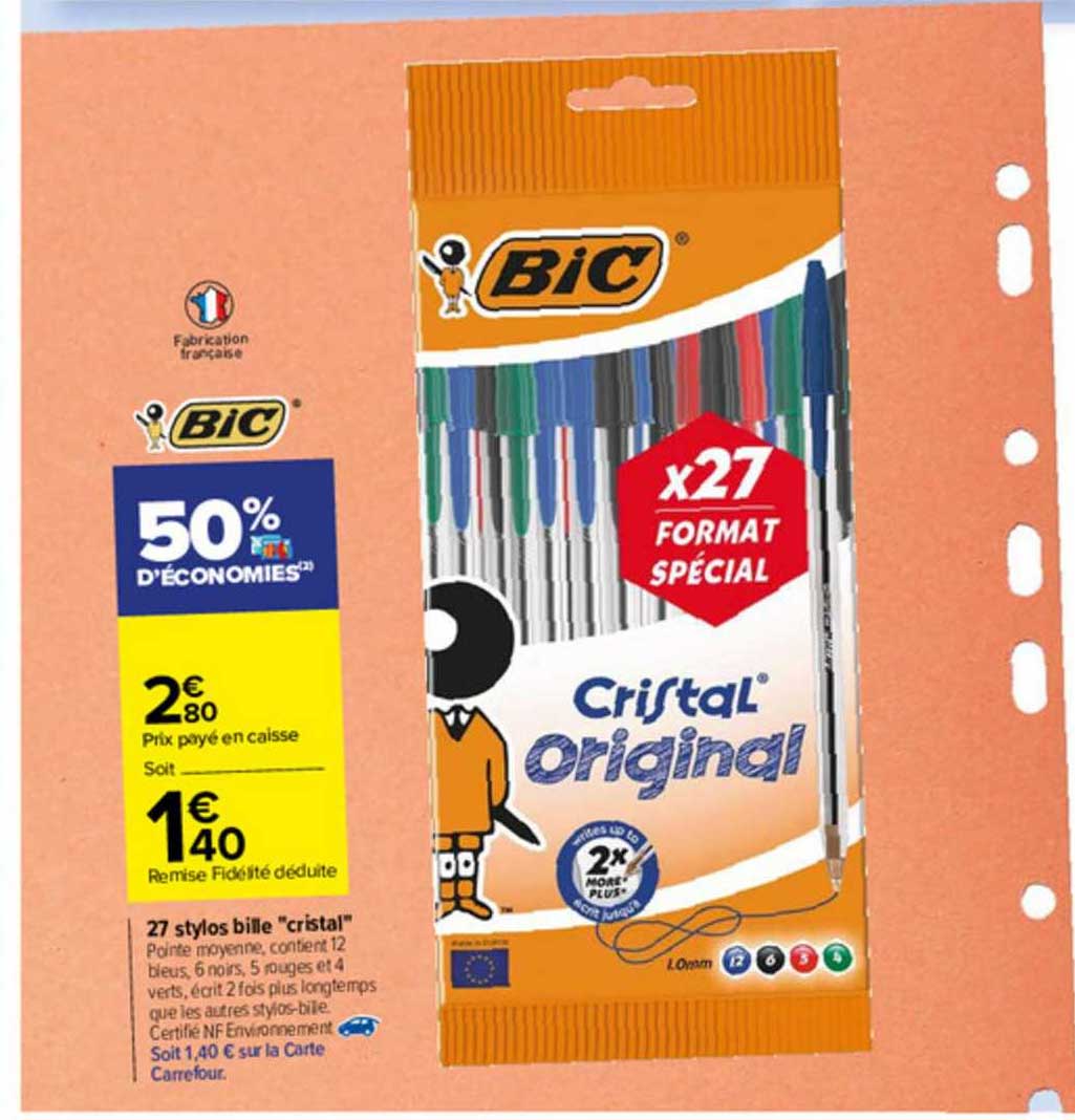 27 Stylos Bille "cristal" Bic