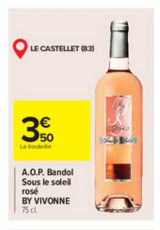 a.o.p. bandol sous le soleil rosé by vivonne