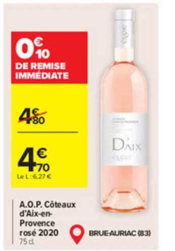 a.o.p. côteaux d'aix-en-provence rosé 2020