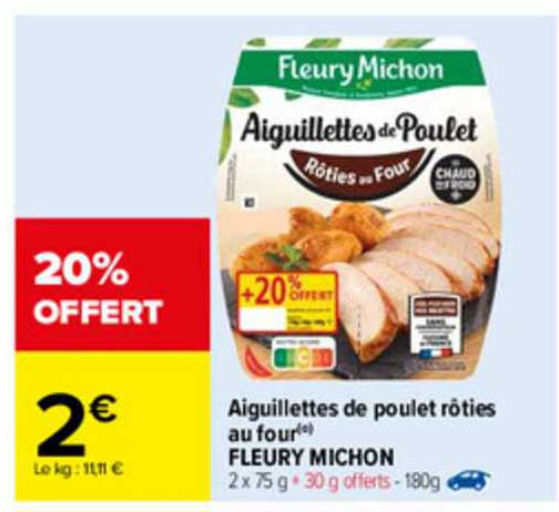 aiguillettes de poulet rôties au four fleury michon