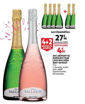 aoc crémant de bordaux jean louis ballarin brut ou rosé