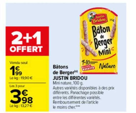 bâtons de berger justin bridou