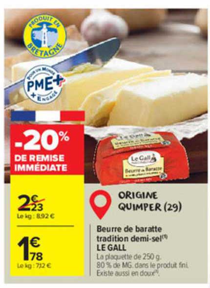 beurre de baratte tradition demi-sel le gall