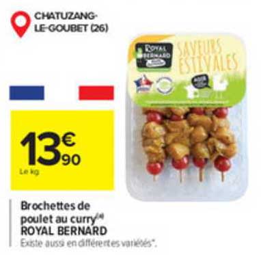 Brochettes De Poulet Au Curry Royal Bernard
