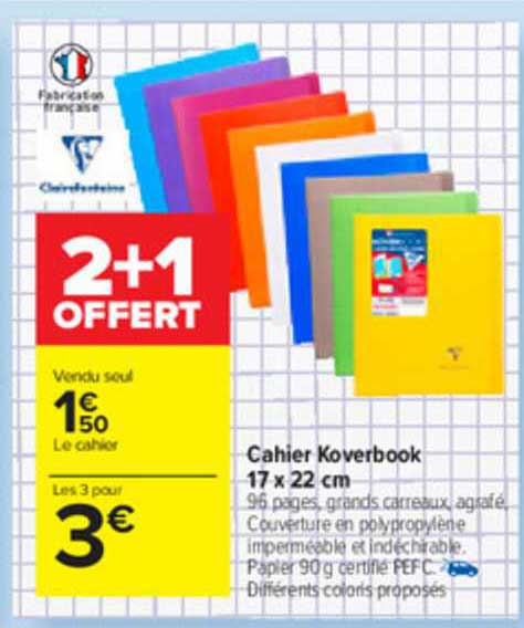 Cahier Koverbook 17 X 22 Cm