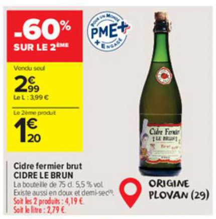 Cidre Fermier Brut Cidre Le Brun