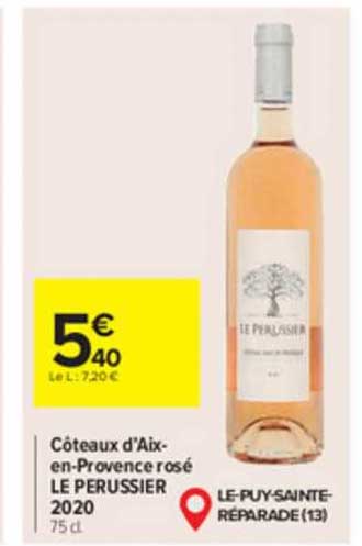 côteaux d'aix-en-provence rosé le perussier 2020