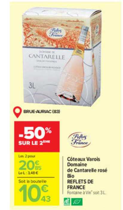 côteaux varois domaine de cantarelle rosé bio reflets de france