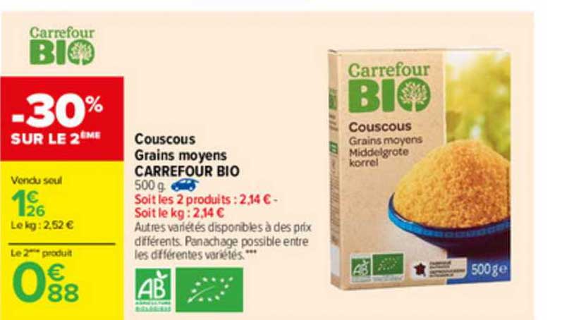 couscous grains moyens carrefour bio