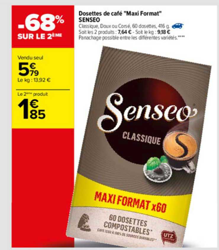 dosettes de café "maxi format" senseo