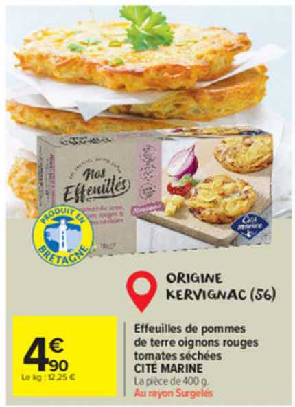 effeuilles pommes de terre oignons rouges tomates séchées cité marine