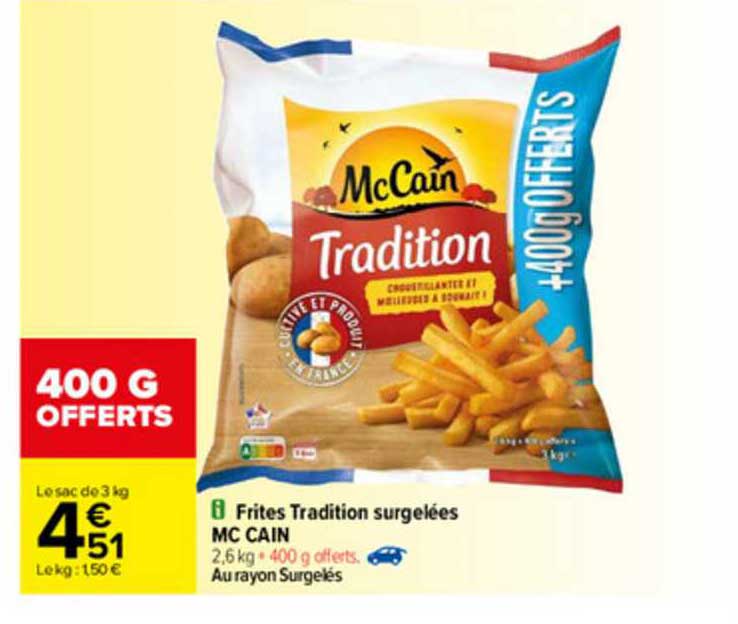 frites tradition surgelées mc cain